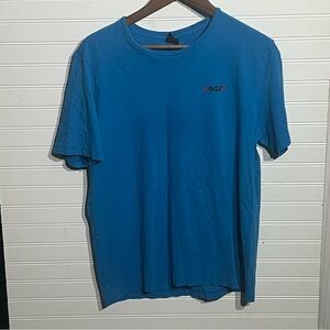 Oakley Custom Fit Blue Graphic Tee Back Design Size Large